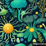 Home 16 미생물 생태 연구 - **Prompt:** A vibrant, macro-photographic style illustration depicting the intricate and harmonious ...