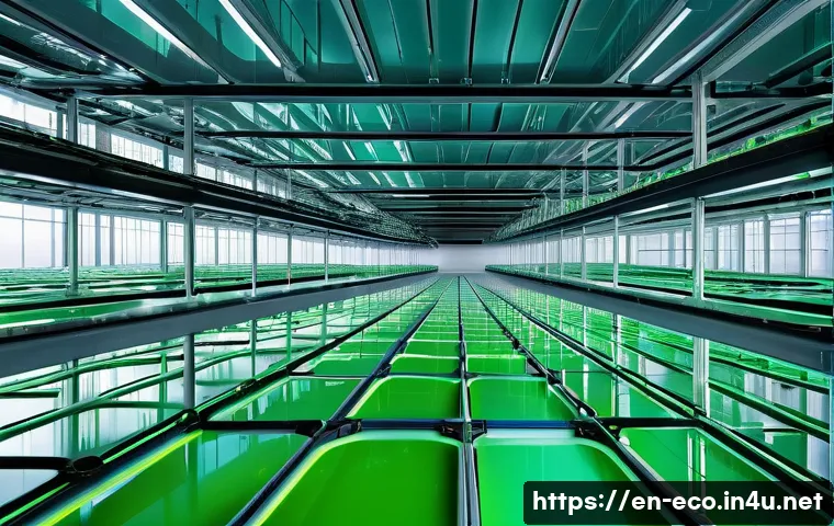 바이오디젤 개발 - **Prompt: The Algae Revolution: Cultivating Green Gold**
"A breathtaking, panoramic view of a ma...
