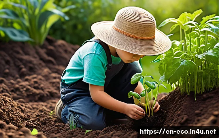 환경 생태 시스템 - A hyper-realistic, vibrant illustration of a thriving, biodiverse backyard garden. The focus is on r...